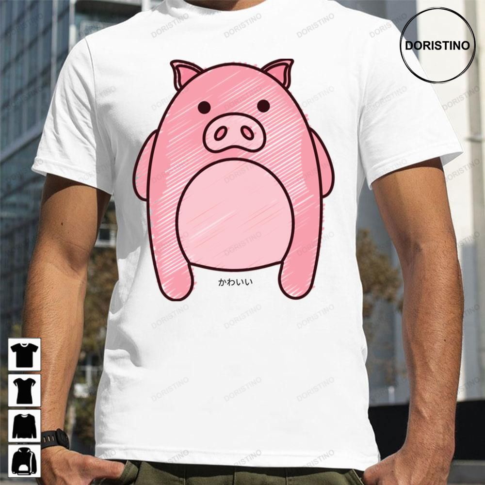 Kawaii Cute Pink Pig Animal Artwork Limited Edition T-shirts